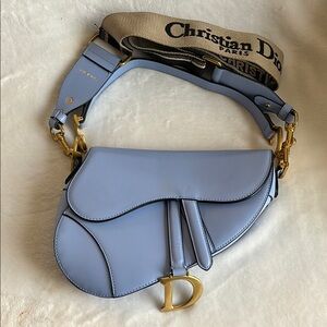 *Christian Dior* Blue Saddle Bag
